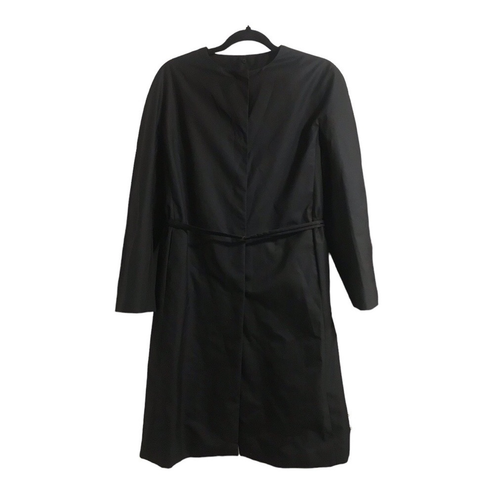 Marlowe black wool silk Coat size 40/6 Nwot luxury minimal